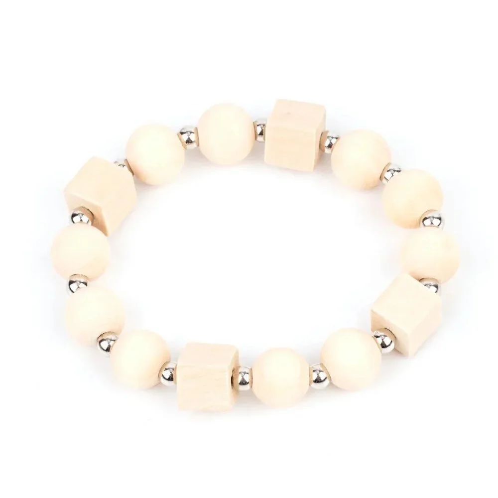 Paparazzi Jewelry Accessories - Timber Trendsetter - White Bracelet - Vintage